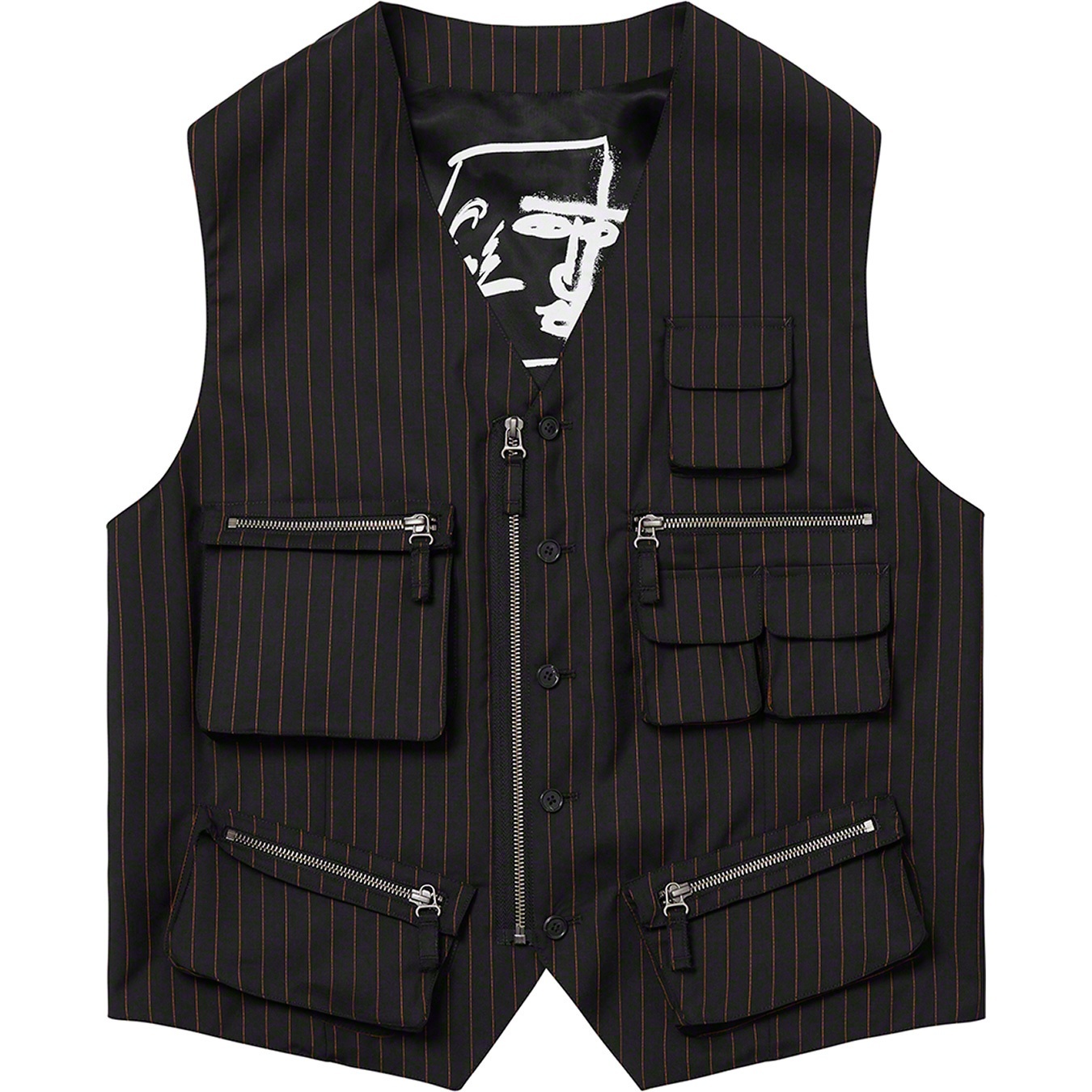 Supreme®/Jean Paul Gaultier® Pinstripe Cargo Suit Vest view 2